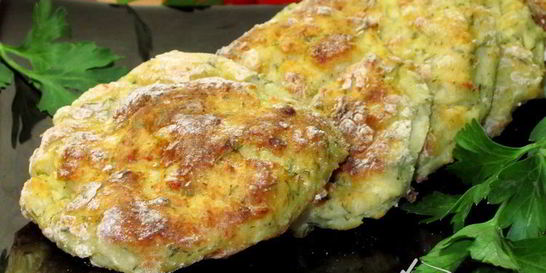 Картофельные сырники с укропом из духовки