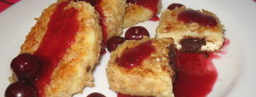 сырники с шоколадом в овсяной панировке. Шаг 9