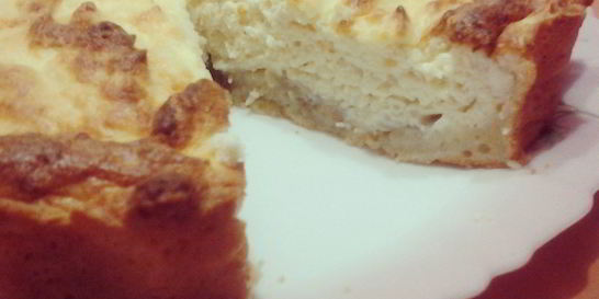 Творожник с бананом