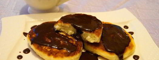 ванильные сырники с шоколадным соусом. Шаг 8