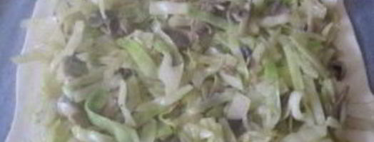 слоеное бездрожжевое тесто с капустой. Шаг 5