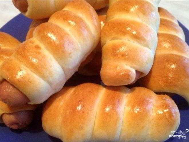 Рецепт теста для пирожков с сосиской