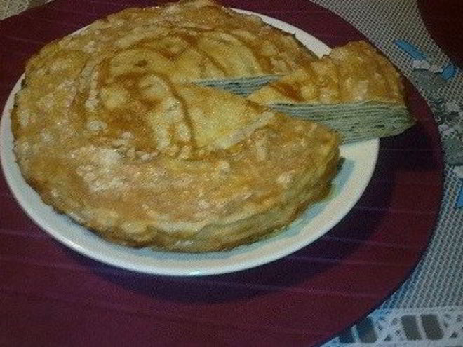 Рецепт блинного торта яблочного спас