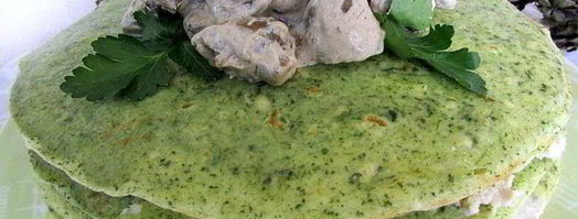 блинный тортик с грибным соусом. Шаг 16