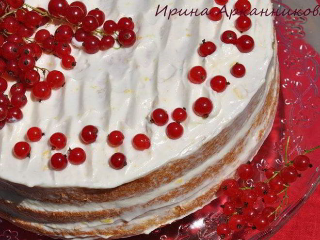 Рецепт голого торта с красной смородиной