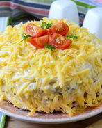 Кабачковый торт с помидорами и сыром