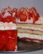 Клубнично-малиновый торт