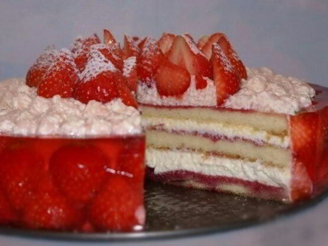 Рецепт клубнично-малинового торт