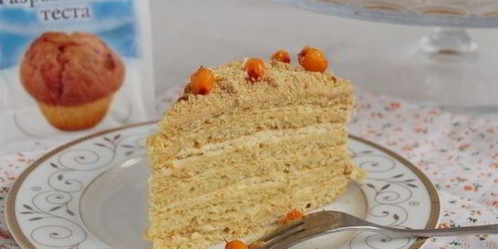 Медовик с облепихой