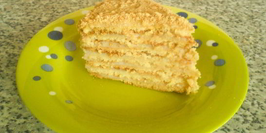 Песочный торт с заварным кремом