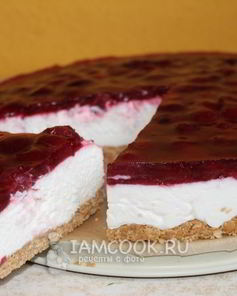 Торт без выпечки с вишней