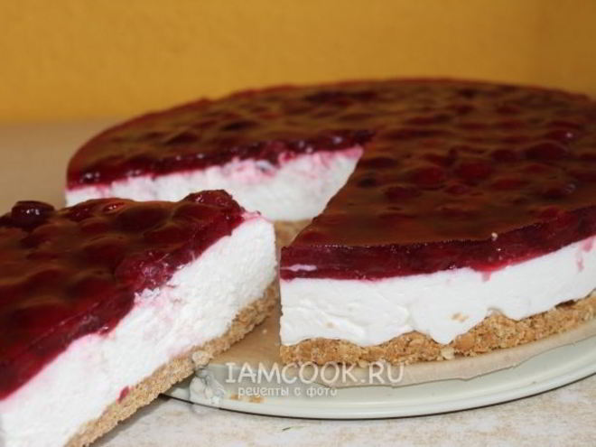 Рецепт торта без выпечки с вишней