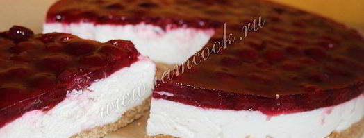 торт без выпечки с вишней. Шаг 12