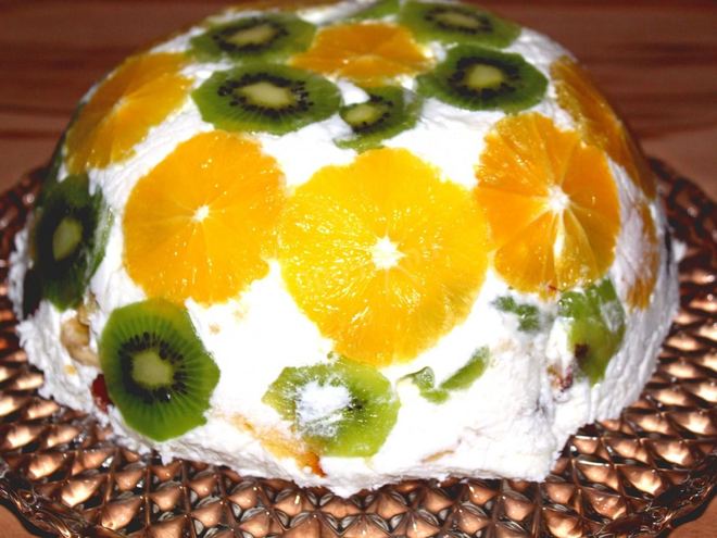 Рецепт торта желе летний с фруктами