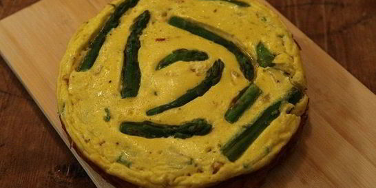 Творожный торт со спаржей и цукини