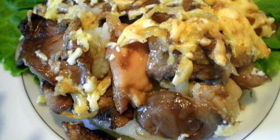 Картофельная запеканка с грибами и лимоном