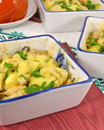 Картофельная запеканка с курицей, грибами и сыром в микроволновке