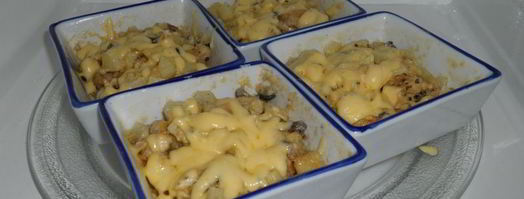 картофельная запеканка с курицей, грибами и сыром в микроволновке. Шаг 6