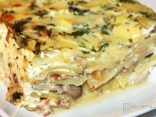 Рецепт картофельной запеканки с курицей и беконом