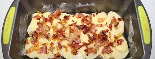 картофельная запеканка с курицей и беконом. Шаг 6