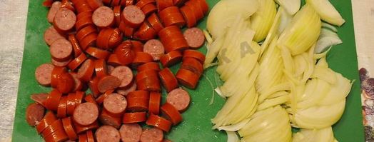 картофельная запеканка с сосисками и сыром в духовке. Шаг 3