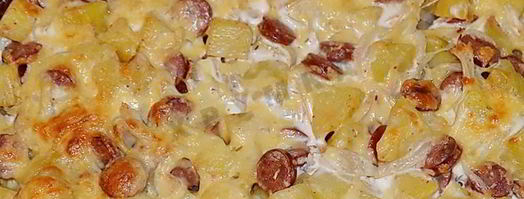 картофельная запеканка с сосисками и сыром в духовке. Шаг 8
