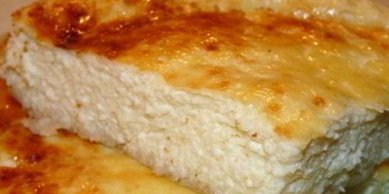 Легкая творожная запеканка на молоке