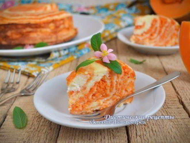 Рецепт мраморной запеканки с тыквой и творогом