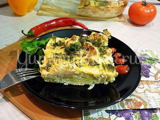 Рецепт нежной запеканки из картофеля и цветной капусты