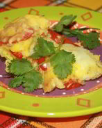 Овощная запеканка с цветной капустой, сладким перцем и помидорами