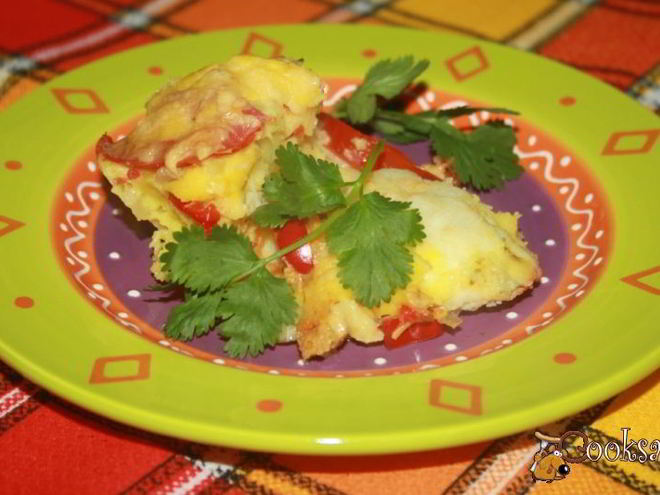 Рецепт овощной запеканки с цветной капустой, сладким перцем и помидорами