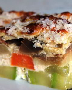 Соте-запеканка из овощей с грибами