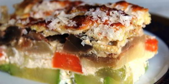 Соте-запеканка из овощей с грибами