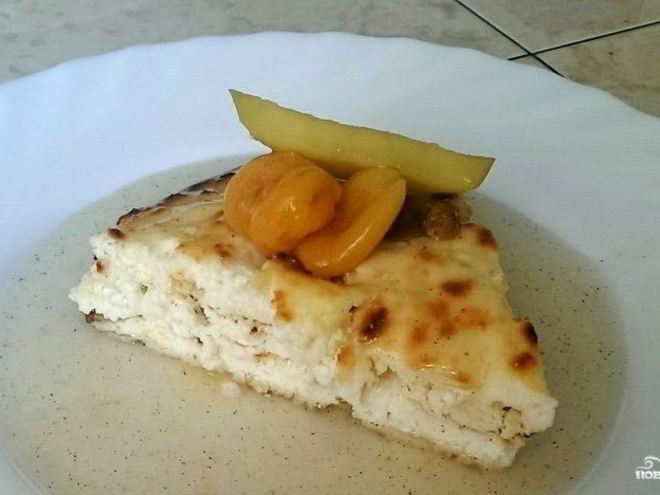 Рецепт творожной запеканки без масла