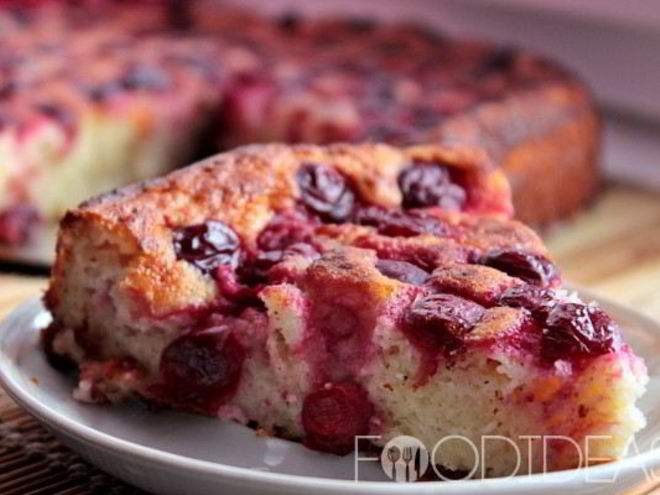 Рецепт творожной запеканки с вишней