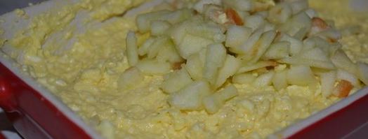 творожная запеканка с яблоком и бананом. Шаг 6