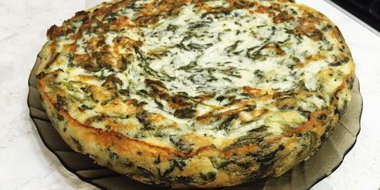 Творожная запеканка со шпинатом