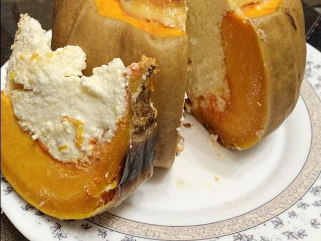 Рецепт творожной запеканки в тыкве