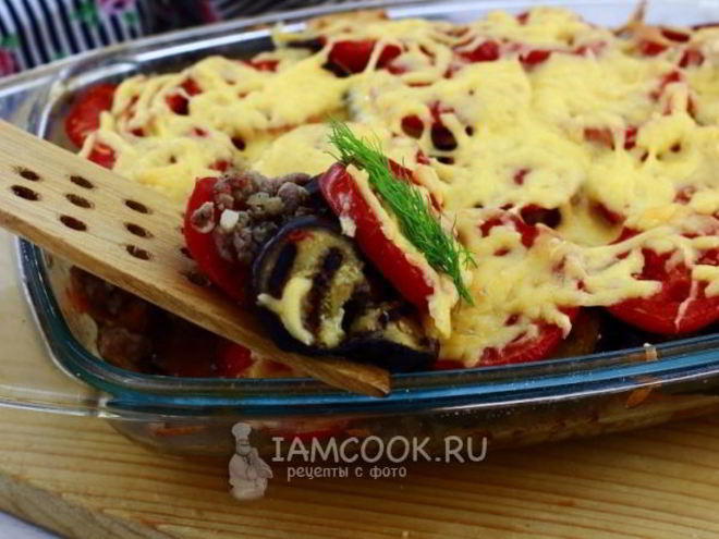 Рецепт запеканки из баклажанов с фаршем