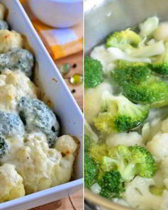 Запеканка из брокколи и цветной капусты