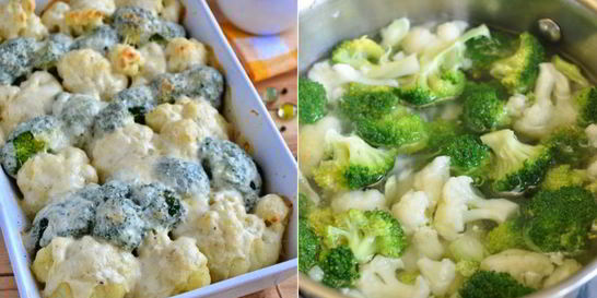 Запеканка из брокколи и цветной капусты