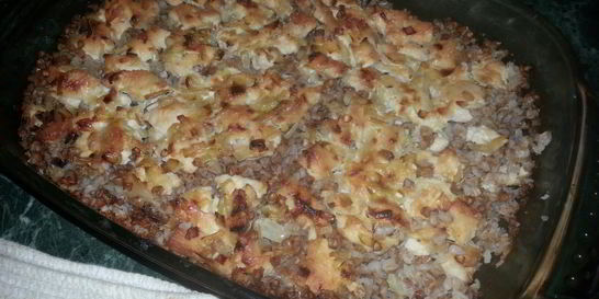Запеканка из курицы и гречки