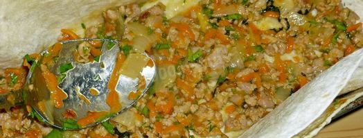 запеканка из лаваша с фаршем мясным в духовке. Шаг 22