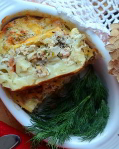 Запеканка из макарон и фарша