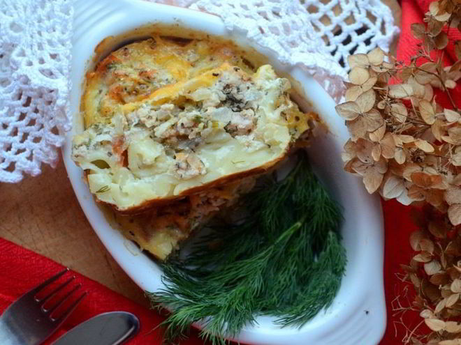 Рецепт запеканки из макарон и фарша