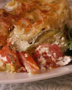 Запеканка из макарон с цукини и моцареллой