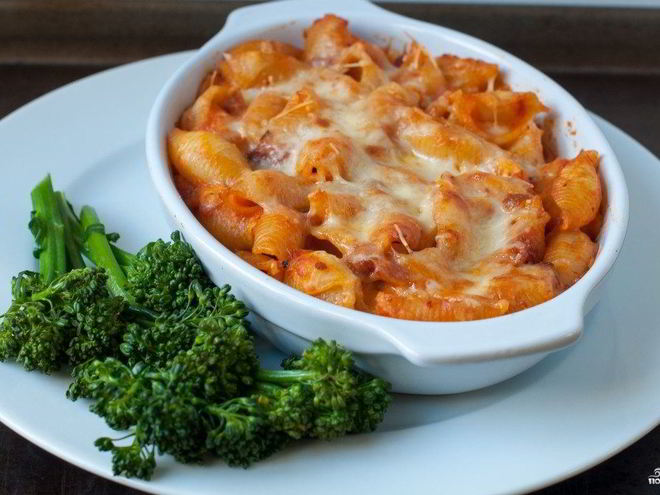 Рецепт запеканки из макарон с ветчиной