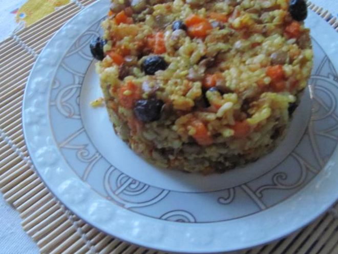Рецепт запеканки из риса с чечевицей