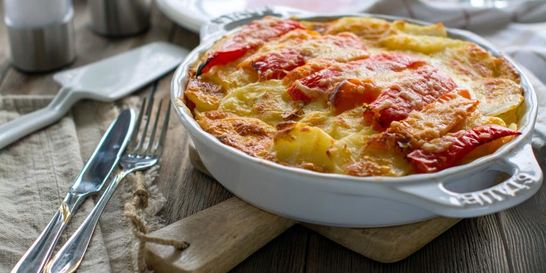 Запеканка из сладкого перца с ветчиной и сыром