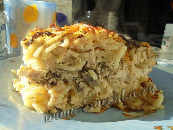 Рецепт запеканки из спагетти в духовке